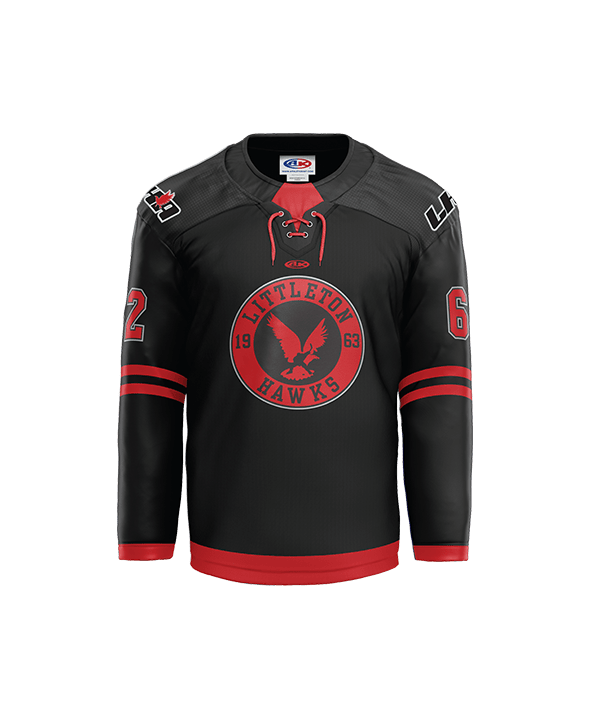 custom jersey mockup for Littleton Hawks